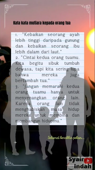 kata kata mutiara orang tua