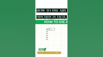 How to use ABS Function in Excel? #bpa #excel