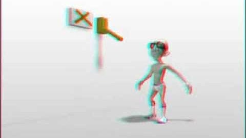 Maya 3D animation - anaglyph 3d video -Funny animation