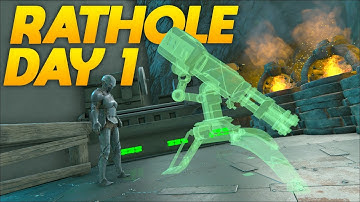 SOLO Claiming The Most Hidden RATHOLE Location On The Most Populated Server Day 1 - ARK