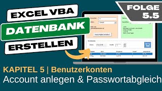 Excel VBA Datenbank erstellen #5.5 Account anlegen und Passworteingabe abgleichen