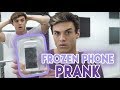 FROZE HIS PHONE IN ICE PRANK!