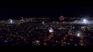 Drone View of Fireworks NYE 2017 Hawaii