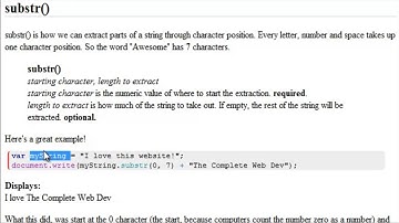 Advanced JavaScript Tutorial  |  Split and Substr