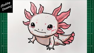 How to Draw a Cartoon Axolotl