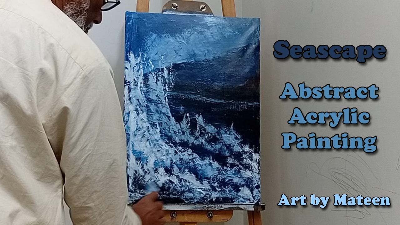 Seascape | Abstract Acrylic Painting | Colorful Easy Technique | Step by step | Time lapse