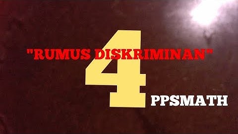 Ada 4 Rumus Diskriminan