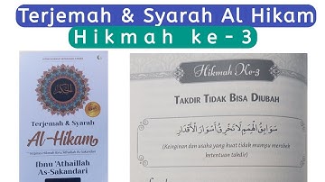 Hikmah ke 3 || Takdir Tidak Bisa Diubah 