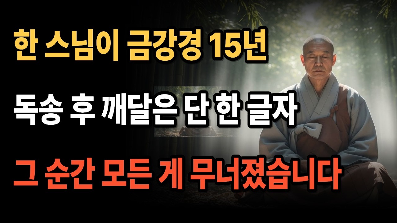 한 스님이 금강경 15년 독송 후 깨달은 단 한 글자 | 그 순간 모든 게 무너졌습니다