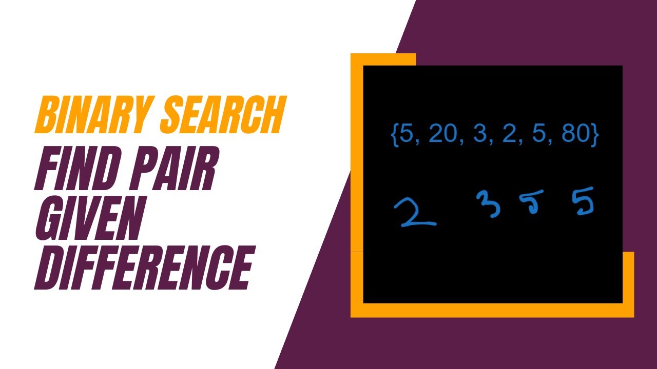 Find Pair Given Difference | GFG POTD | Binary Search | Array - YouTube