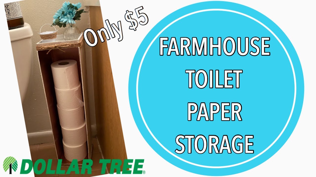 Farmhouse Toilet Paper Storage, Dollar Tree DIY
