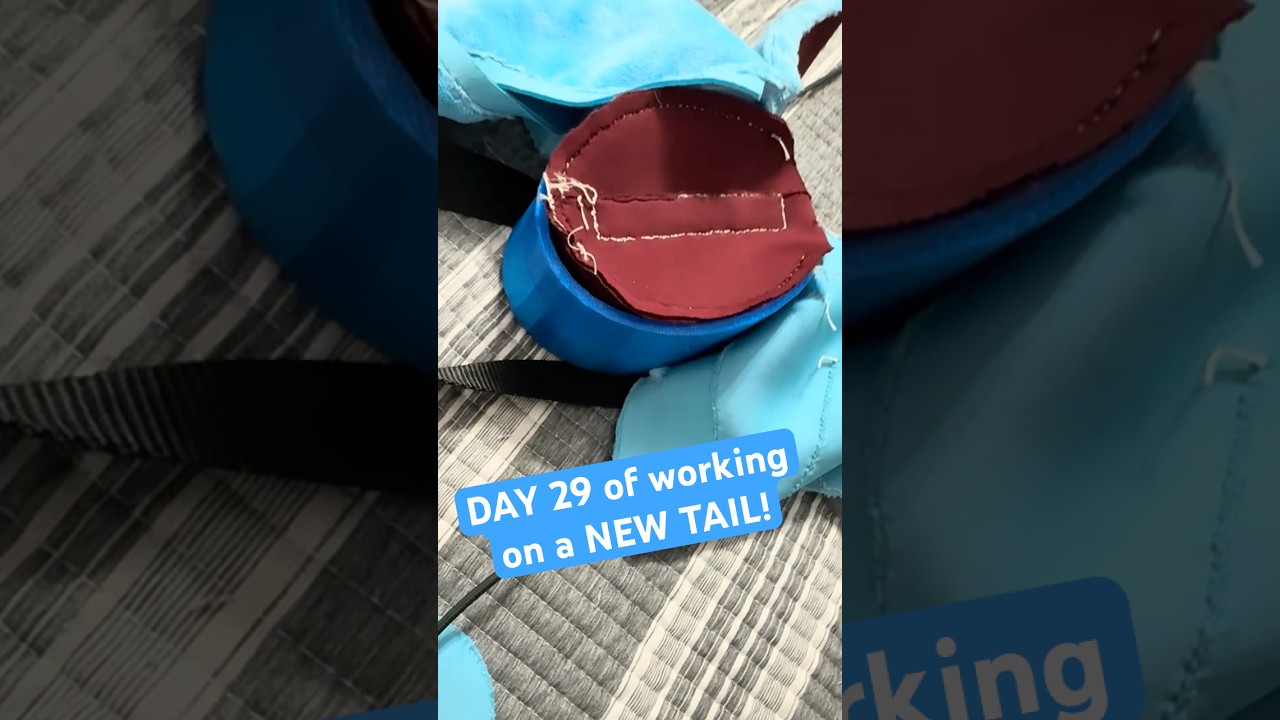 DAY 29 of working on a new tail! #fypage #diycosplay #cosplay #costume #furry #fursuitmaker #fursuit
