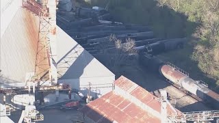 Train derailment near Houston causes major traffic delays, but no injuries