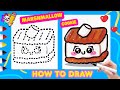 How to draw Cartoon Marshmallow Smores Cookie with MICHIBI