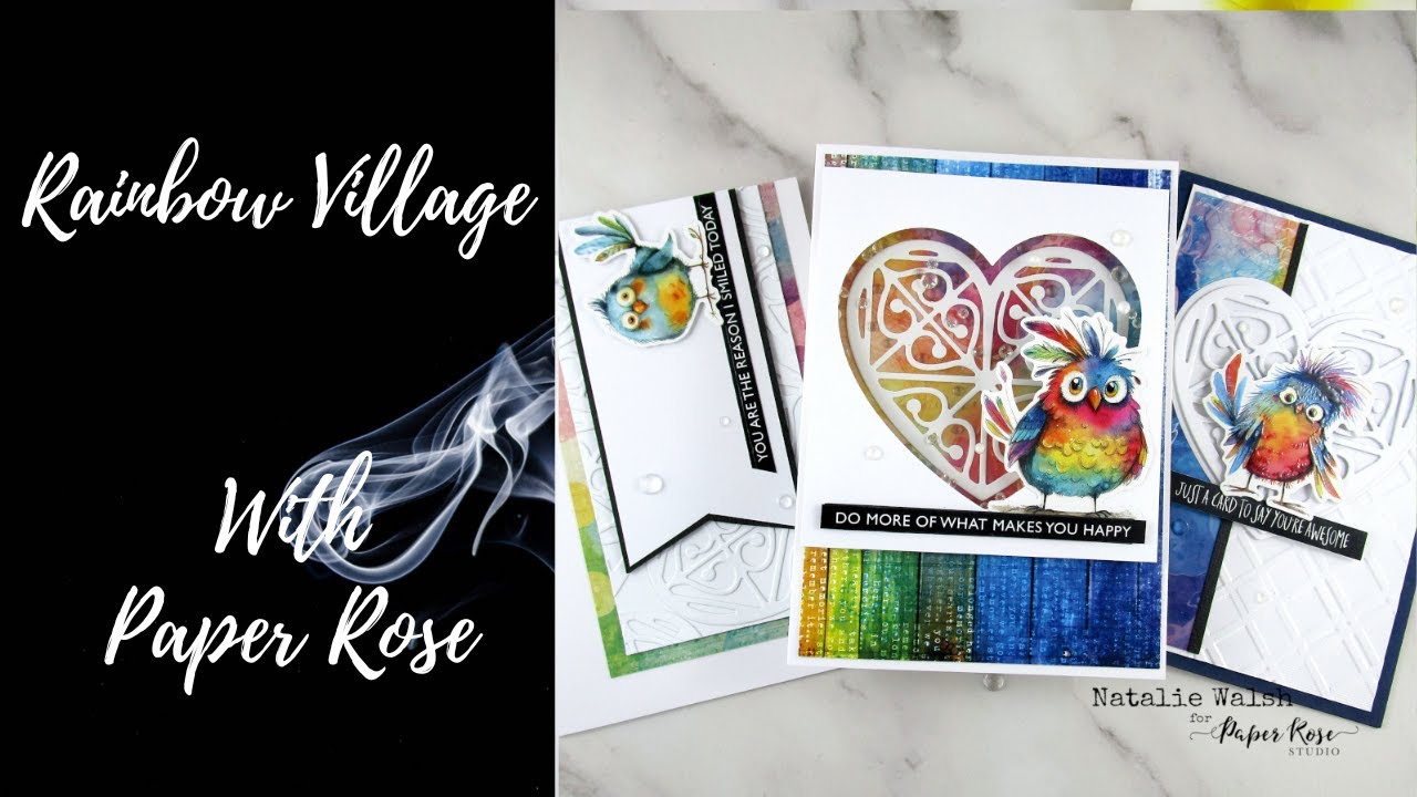 Paper Rose Rainbow Village | 3 Cards 1 Die
