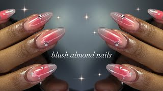 ASMR| Simple Blush Nails!🍓| no talking + beginner-friendly nails✨