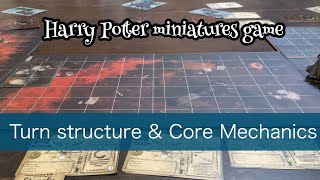 The turn structure and core mechanics of Harry Potter Miniatures Adventure Game