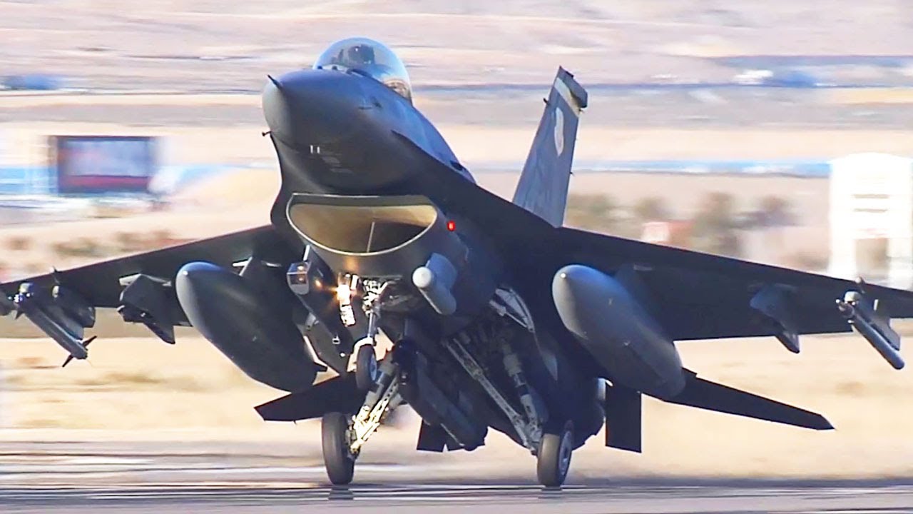 F-16 Fighting Falcon Fighter Jet Take Off U.S. Air Force - YouTube