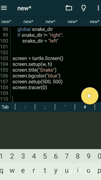 To create a snake game by using python#coding #python - YouTube