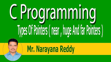 C Language Tutorial || Mr.Narayana Reddy || Types Of Pointers ( near,huge and far ) - Part -  27