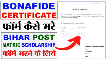 Bonafide Certificate Bihar Form Kaise Bhare 2025. BIHAR BONAFIDE FORM FILL UP 2025-26.