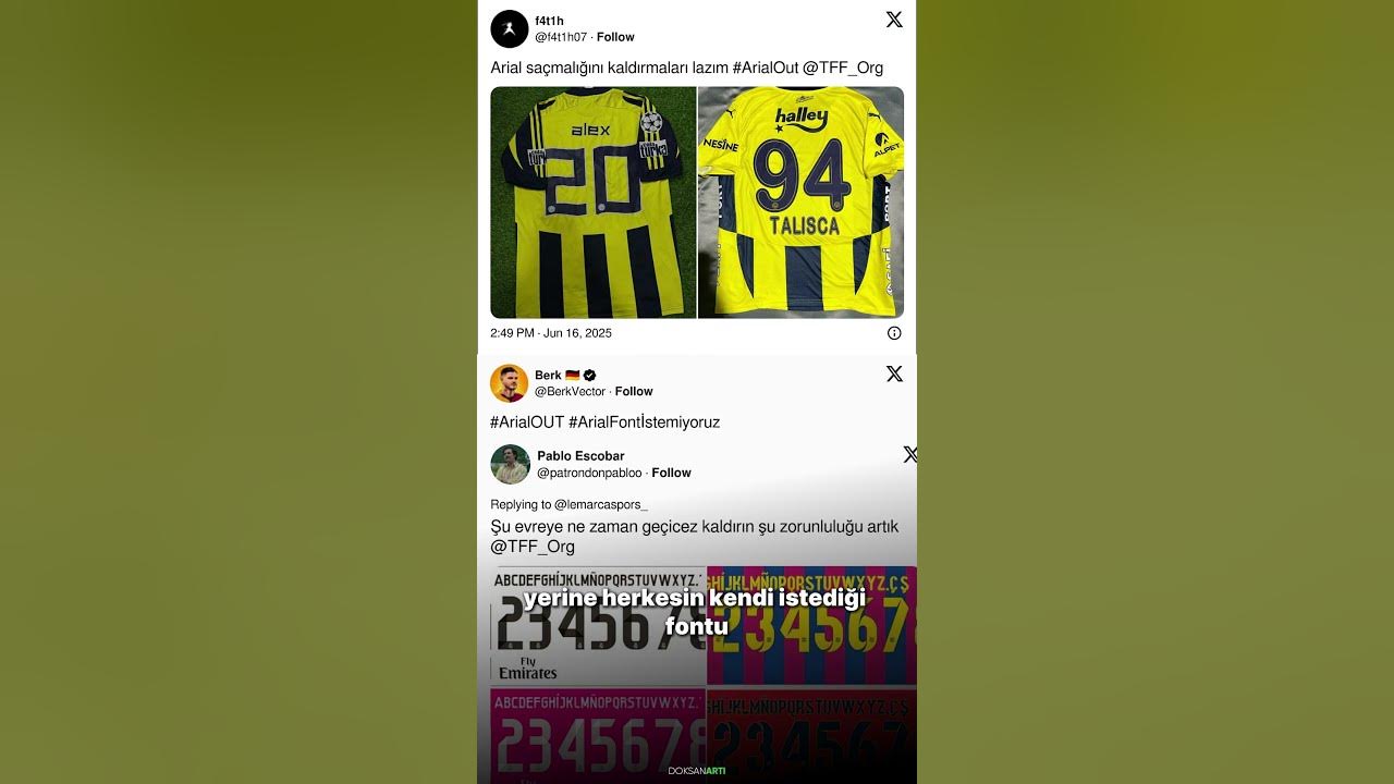 süper lig'de font krizi çıktı! : arial #süperlig #forma - YouTube