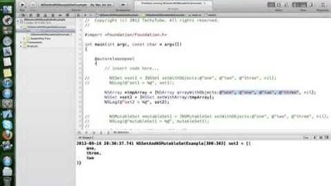 NSSet and NSMutableSet classes in Objective-C