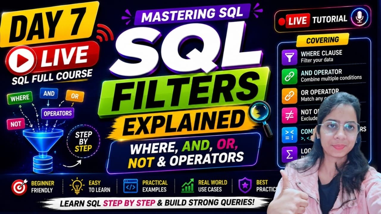 Day 7: Mastering SQL Basics to Advanced | LIVE Tutorial | AI Coder ...