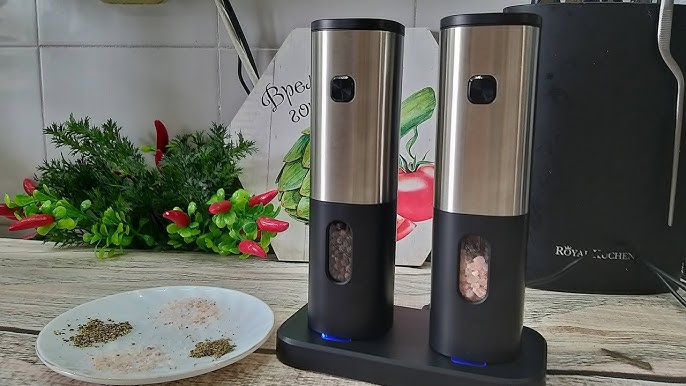 Best Buy: iTouchless Automatic Electric Salt and Pepper Grinder Set, 2  Count, Stainless Steel, Adjustable Coarseness, LED Guide Light  Stainless-Steel PM001C