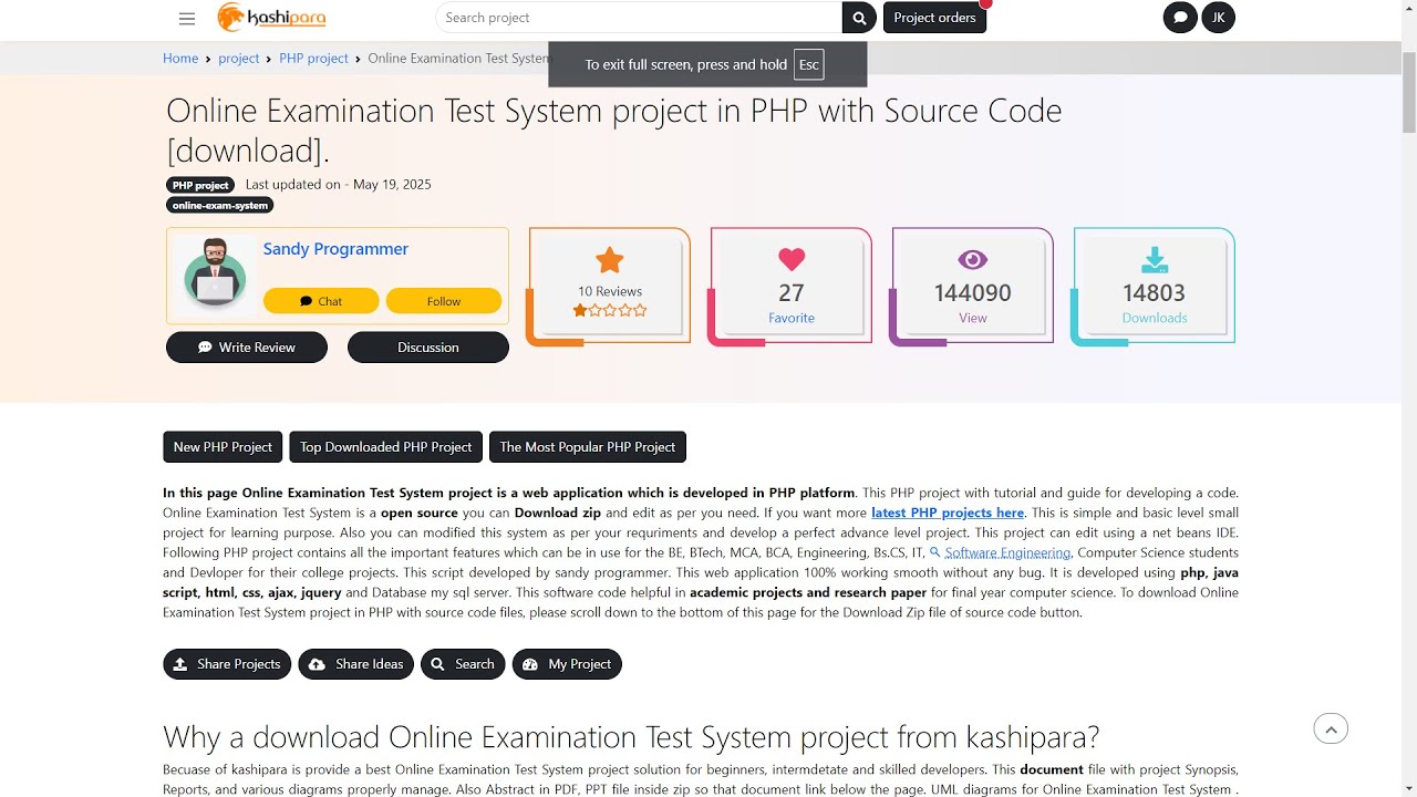 128 Online Examination Test System project in PHP with Source Code ...