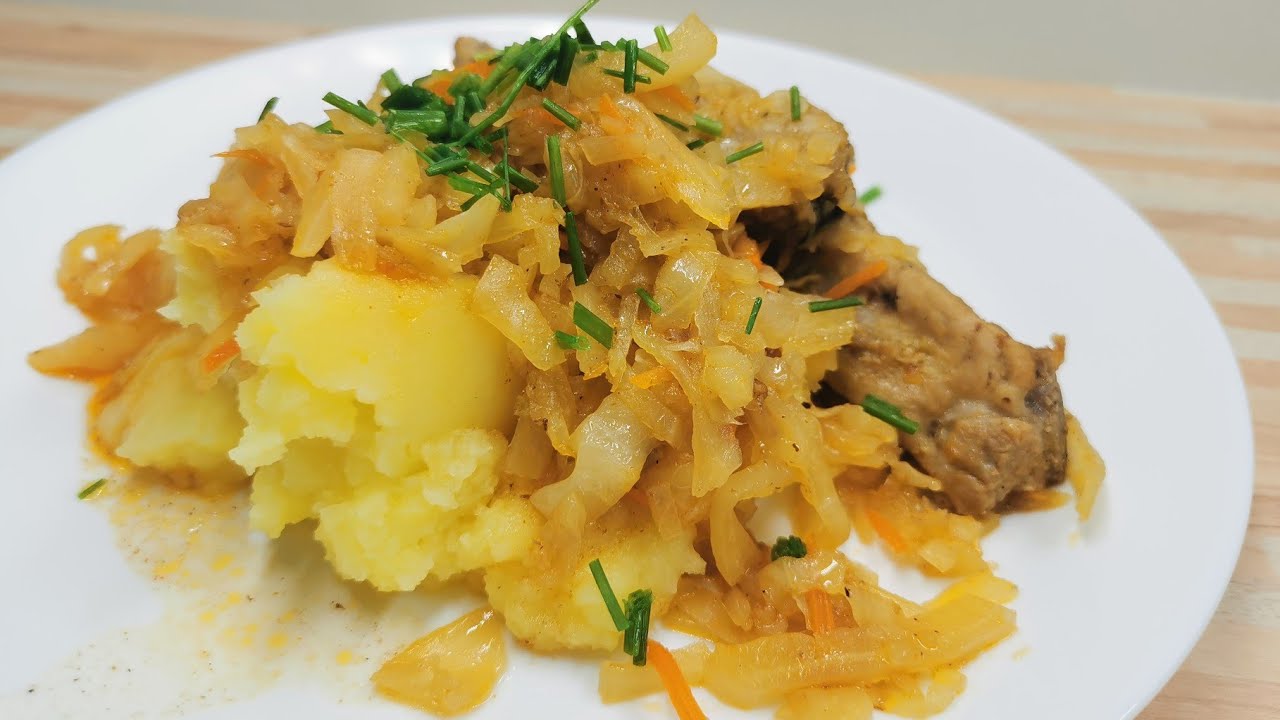Zarte Rippchen mit Weißkohl und Kartoffelpürree 💓 himmlisch! Rippchen mit Kohl Rezept