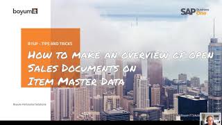 B1UP Tip: How to make a tab on Item Master that show open sales docs
