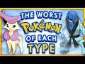 The Worst Pokemon of Each Type