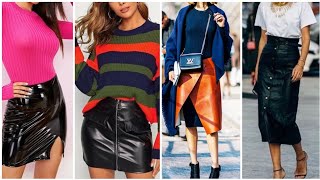 Latex And Stylish Leather Mini Skirts Leather Tights Mini Skirt For Girl Design