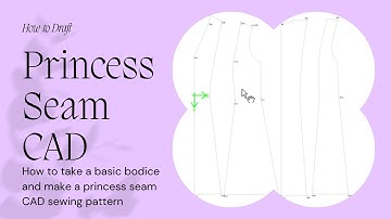 How to draft a princess seam CAD pattern from a basic bodice FREE software