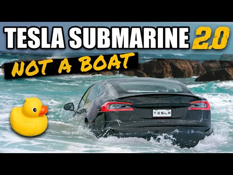 We Finally did it!! Driving the Tesla Model S Plaid UNDERWATER! Tesla Submarine 2.0