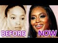 WOMAN and TIME: Naomi Campbell. BEFORE and NOW