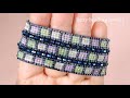 Loombead bracelet with 2 rows crystal easy and elegant.beading tutuorial