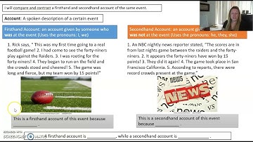 Firsthand and Secondhand accounts