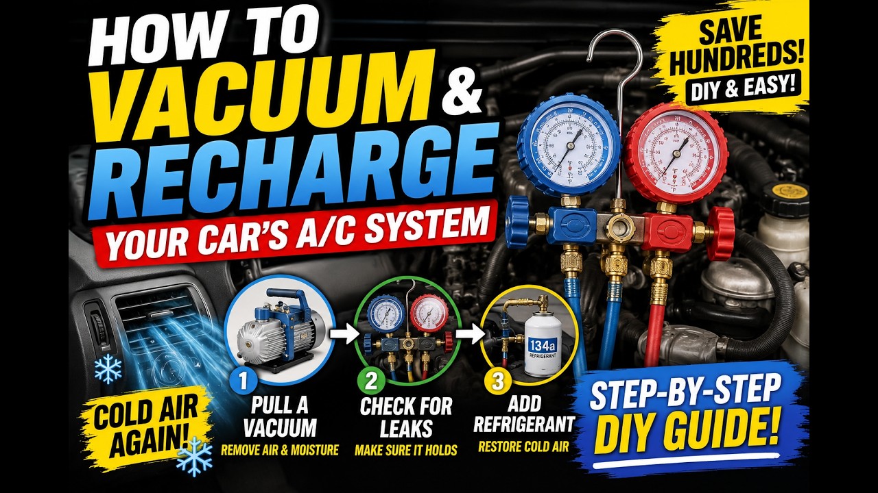 How to use a vacuum pump on a vehicle for the first time - YouTube