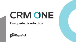 CRM One - Busqueda de artículos - Español