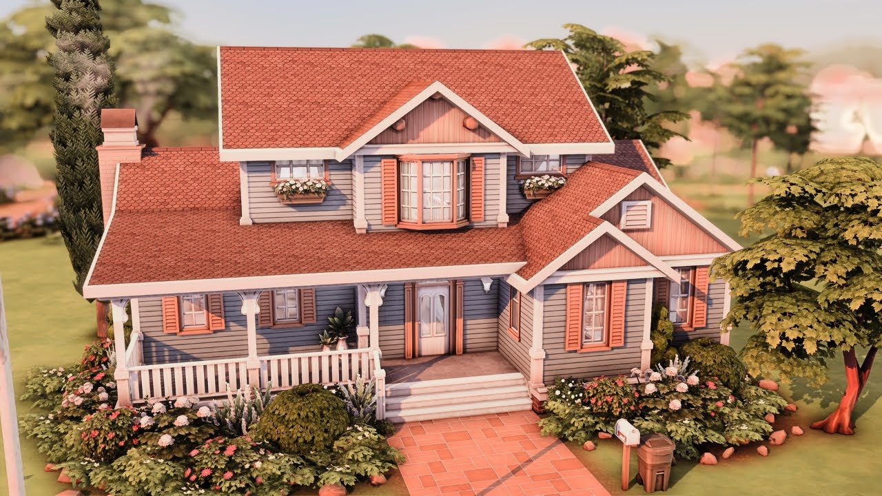 BASE GAME FAMILY HOUSE 🏡 The Sims 4 Speed Build | No CC - YouTube