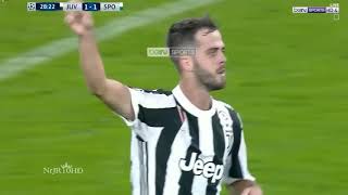 Juventus Vs Sporting Lisbone 2-1 Pjanic Fantastic Goal - Champions League 2017