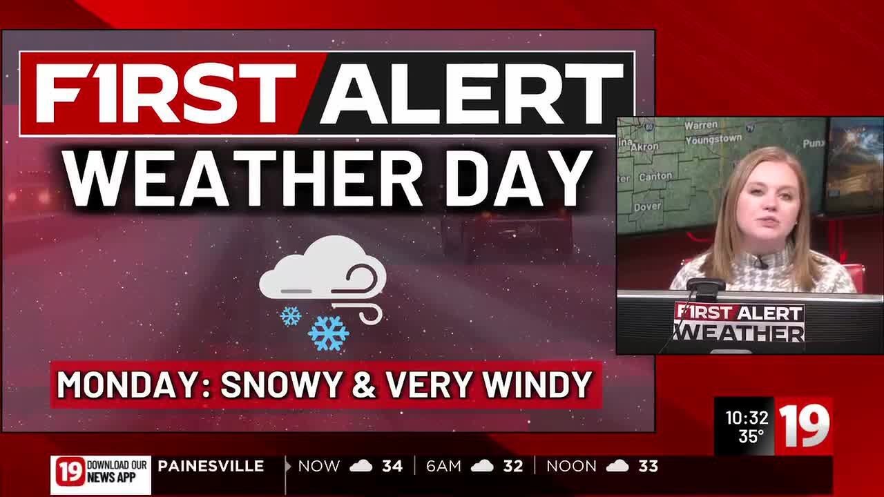 19 First Alert Weather Day Monday: Windy with rain changing to snow ...
