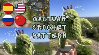 CACTUAR Crochet Tutorial[Pattern: ES | EN | RU | ZH] | Patrón Cactuar | Как связать Кактуар | 仙人掌 钩针
