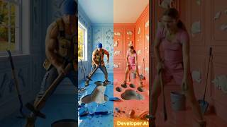 Blue Dog Room vs. Pink Cat Room: Who Won? 🐶💖🐱 #epoxyfloor  #dogs  #cats  #interiordesign