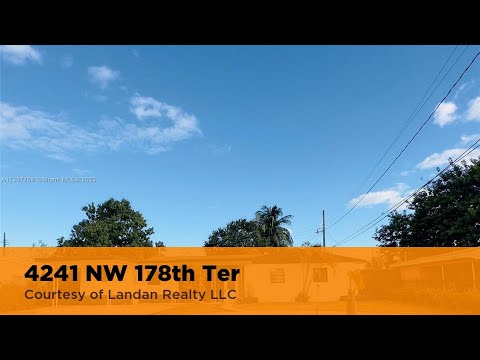 4241 NW 178th Ter, Miami Gardens, FL home video tour