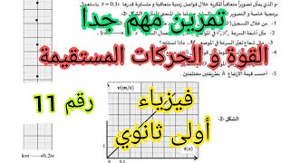 تمرين مهم جدا_القوة و الحركات المستقيمة_فيزياء 1 ثانوي