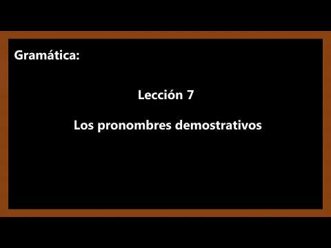 Os pronomes demostrativos em espanhol