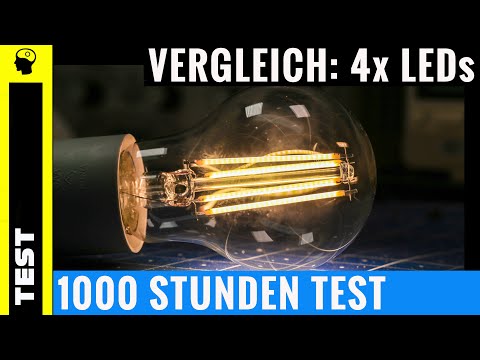 Vergleich: 4 Filament LED (E27) nach Dauertest